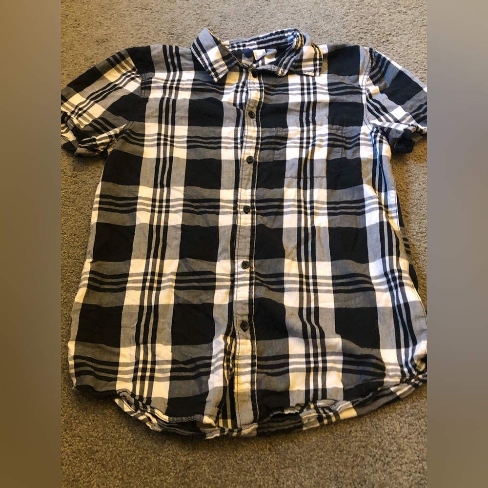 Black and white plaid button down, h&m divided collection